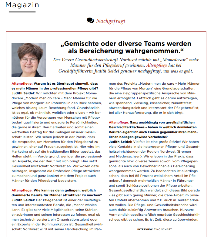 Interview Zeitschrift Altenpflege